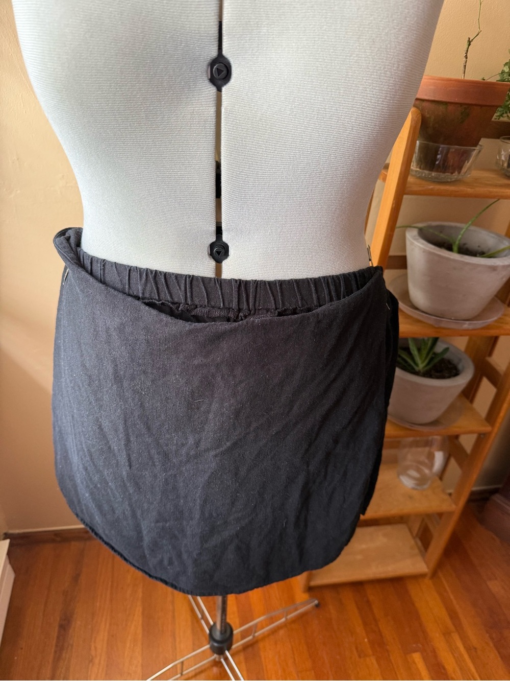 Black Women’s Mini Skort with Elastic Waist